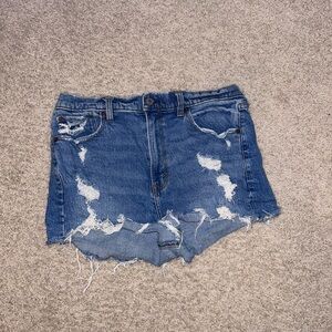 Distressed A&F shorts